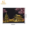 2PCS Scratch Paper Magic Painting Kit Art Night Scene World Landmarks Animals Drawing Toys with Pen Crafts Card Game Adult Gifts 6