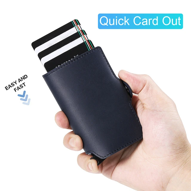 Mens AirTag Wallet with Double Card Case, Smartest Twin Wallet for Men with  Money Clip Genuine Leather Credit Card Holder Case with RFID Blocking