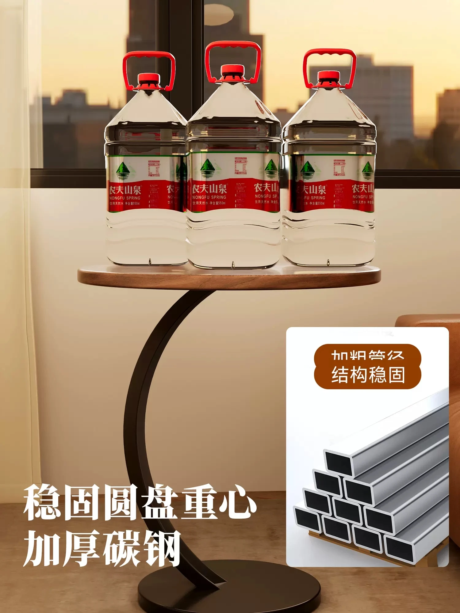 Tea Table, Small Round Table, Internet Famous Sofa, Movable Bedside Storage Rack Side Cabinet Balcony, Minimalist Corner
