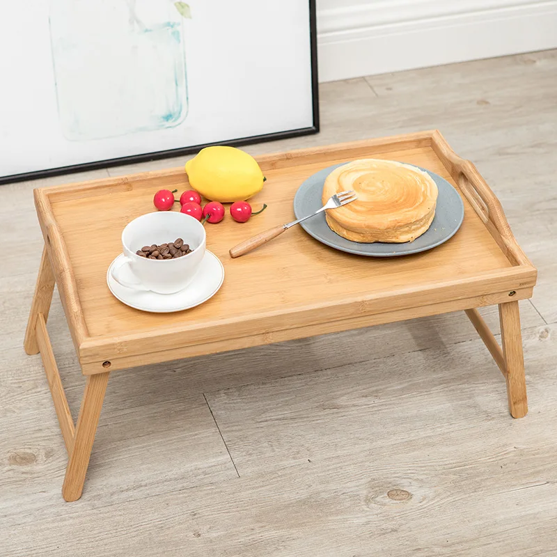 Description Picture 4 of itemPortable Laptop Desk Coffee Tables Bed Tray Breakfast Tea Food Table Basse Folding Leg Laptop Desk Coffee Table Bamboo Wood