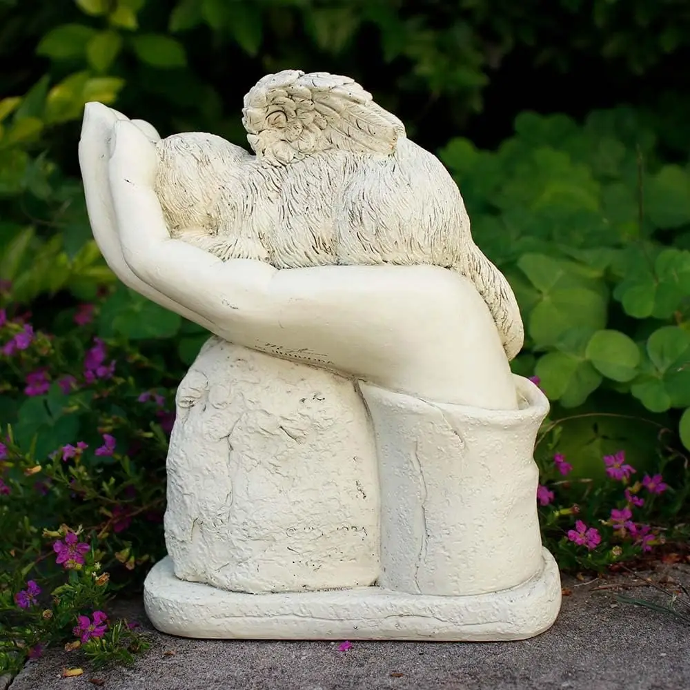 Cat Memorial Stone Statue, Cat Pet Grave Markers, White Sleeping Angel Garden Memorial Stone, Sympathy Pet Lost Gift