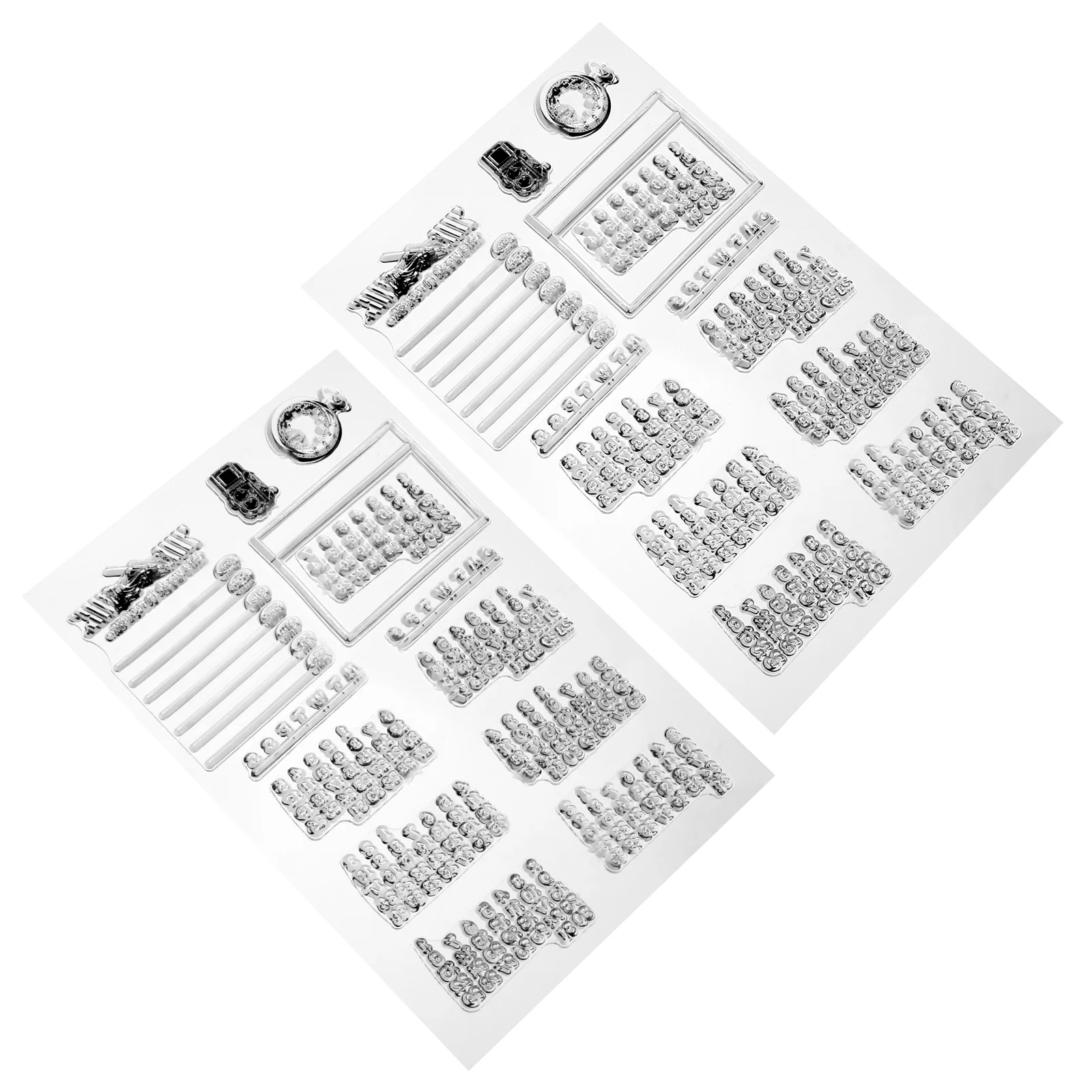 

2pcs Portable Calendar Date DIY Hand Ledger Album Diary Silicone Finished Stamp