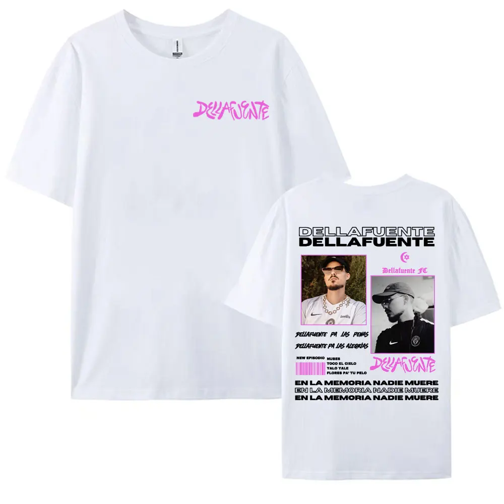 Rapper Dellafuente 2025 Tour Cover T Shirts for Men Fashion Vintage Short Sleeve T Shirt Casual Cotton High Quality T-shirt Tops 4
