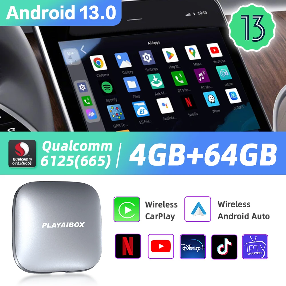 Carplay inalámbrico con Android para coche, dispositivo con Ai Box