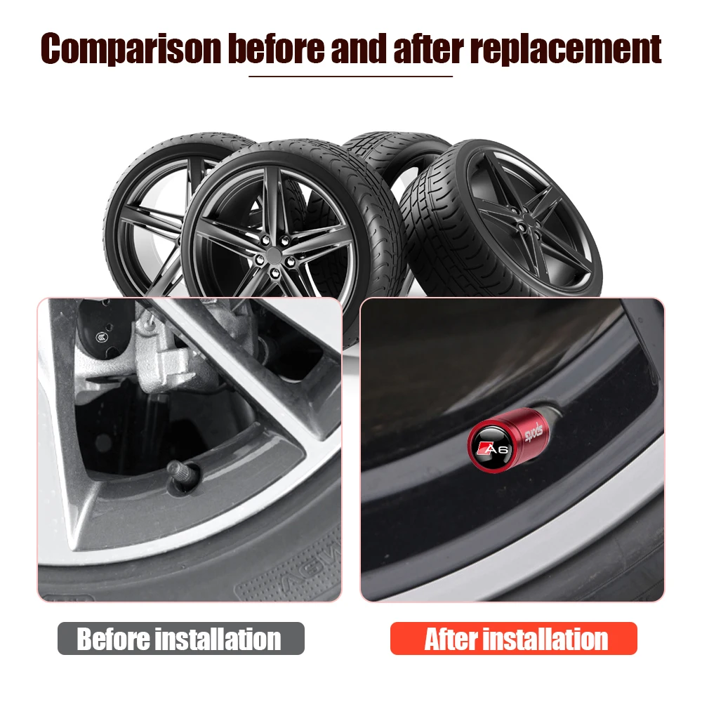 4-Piece Decorative Tire Valve Stem Caps for Cars, Motorcycles, and Bicycles