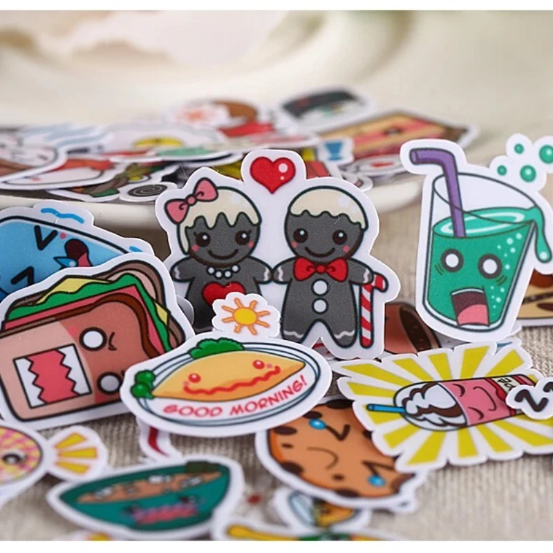 40 Stück kreative Kawaii selbstgemachte wärmende Lebensmittelaufkleber/schönes/dekoratives/DIY-Bastelfotoalbum