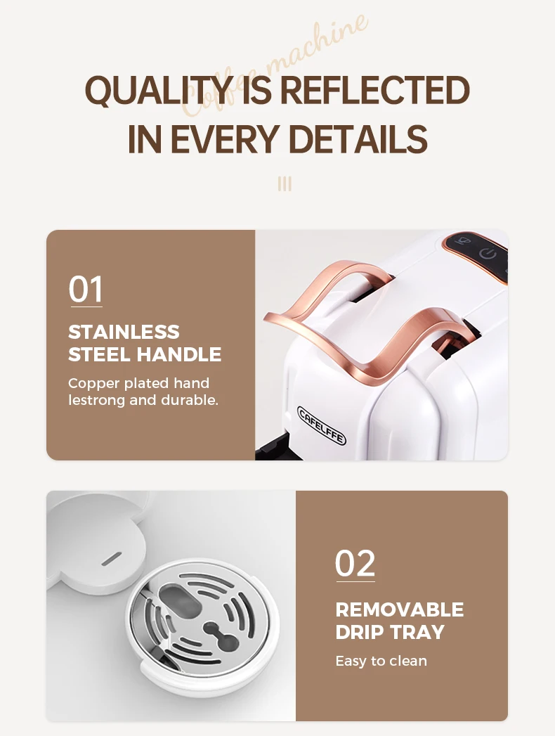Cafelffe Multiple Capsule Coffee Machine 4 in 1 Hot/Cold DG Cappuccino Nes Small Capsule ESE Pod Ground Espresso Cafeteria 19Bar