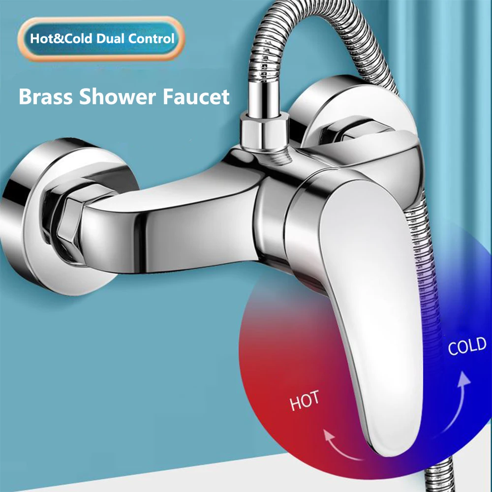 150MM Rainfall Thermostat Bathroom Shower Faucet Set Handheld Booster Showerhead Wall Mounted Brass Bath Hot & Cold Mixer Taps 3
