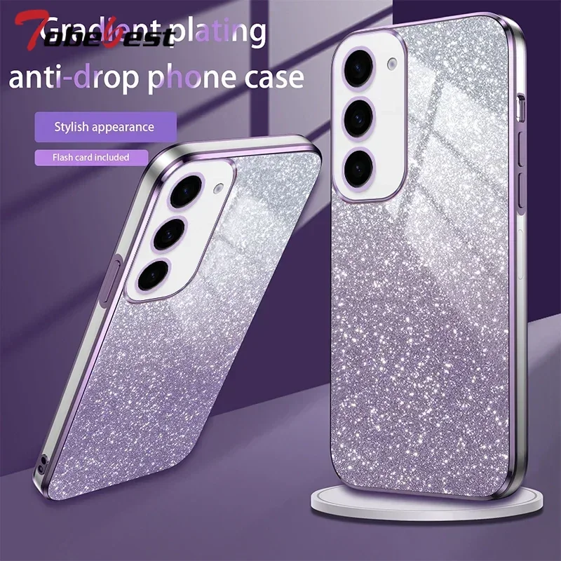 Glitter Plating Magnetic Phone Case with Silicone Cover