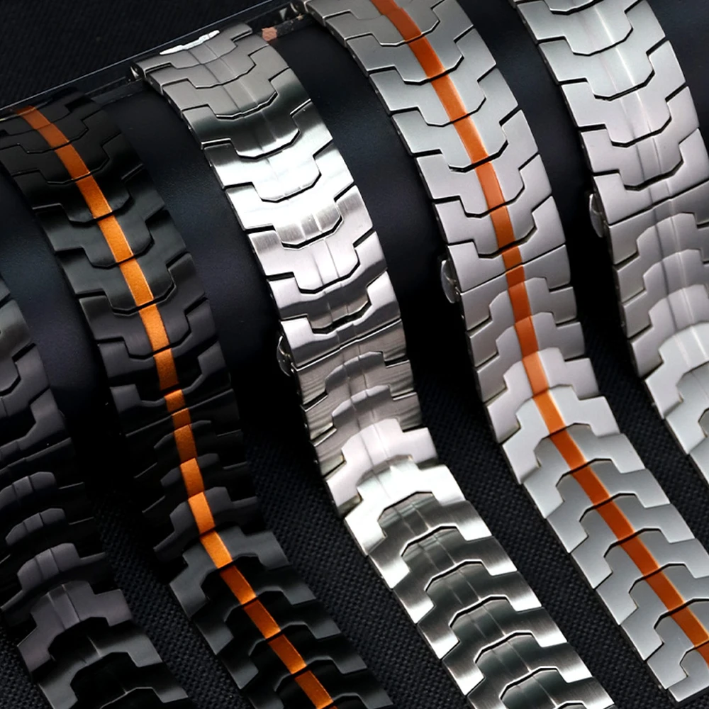 Premium Stainless Steel Adjustable Metal Strap for Smartwatches - Elegant Bracelet Wristband