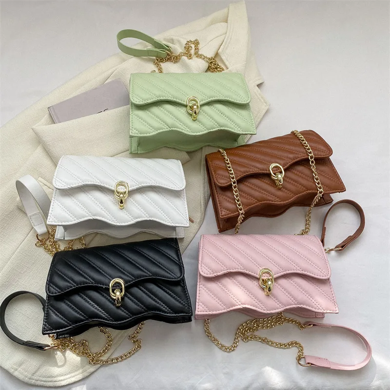 

Embroidery Chain Bag 2023 Shoulder Bag Women Lingge Simple One Shoulder Crossbody Bag Westernized Small Square Bag Handbags