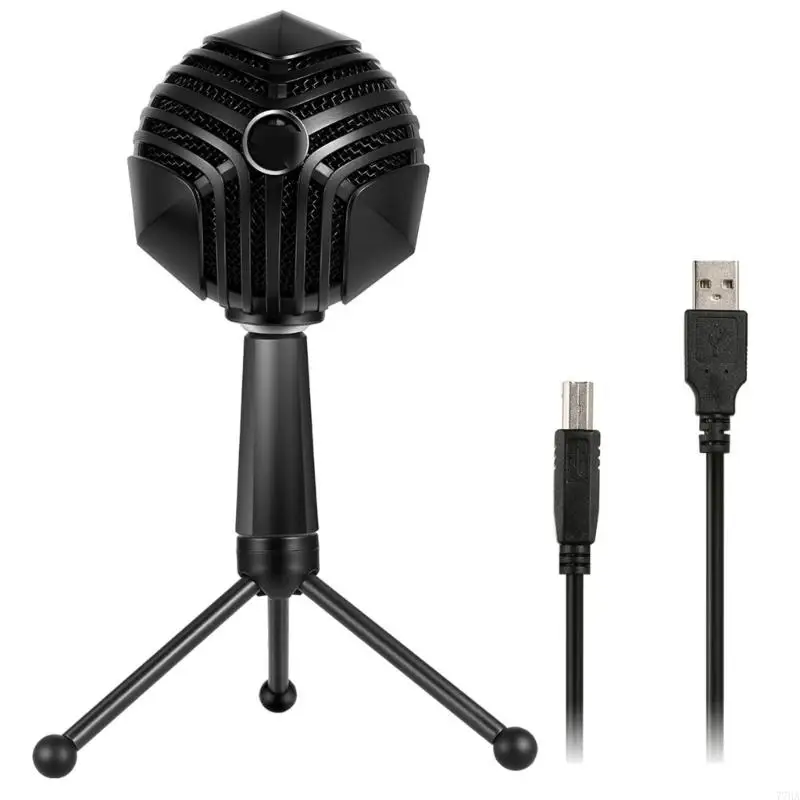 77HA USB Microphone Mute Button, RGB Computer Microphone for Streaming Laptop Recording, Meeting, Podcast, Games