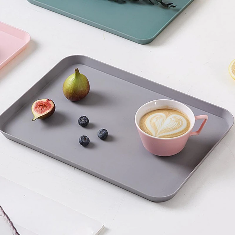 Nordic Plastic Tray Rectangular Tray Restaurant Household Cup Tea Hotel Service Heat-resistant Non-slip Dinner Plate