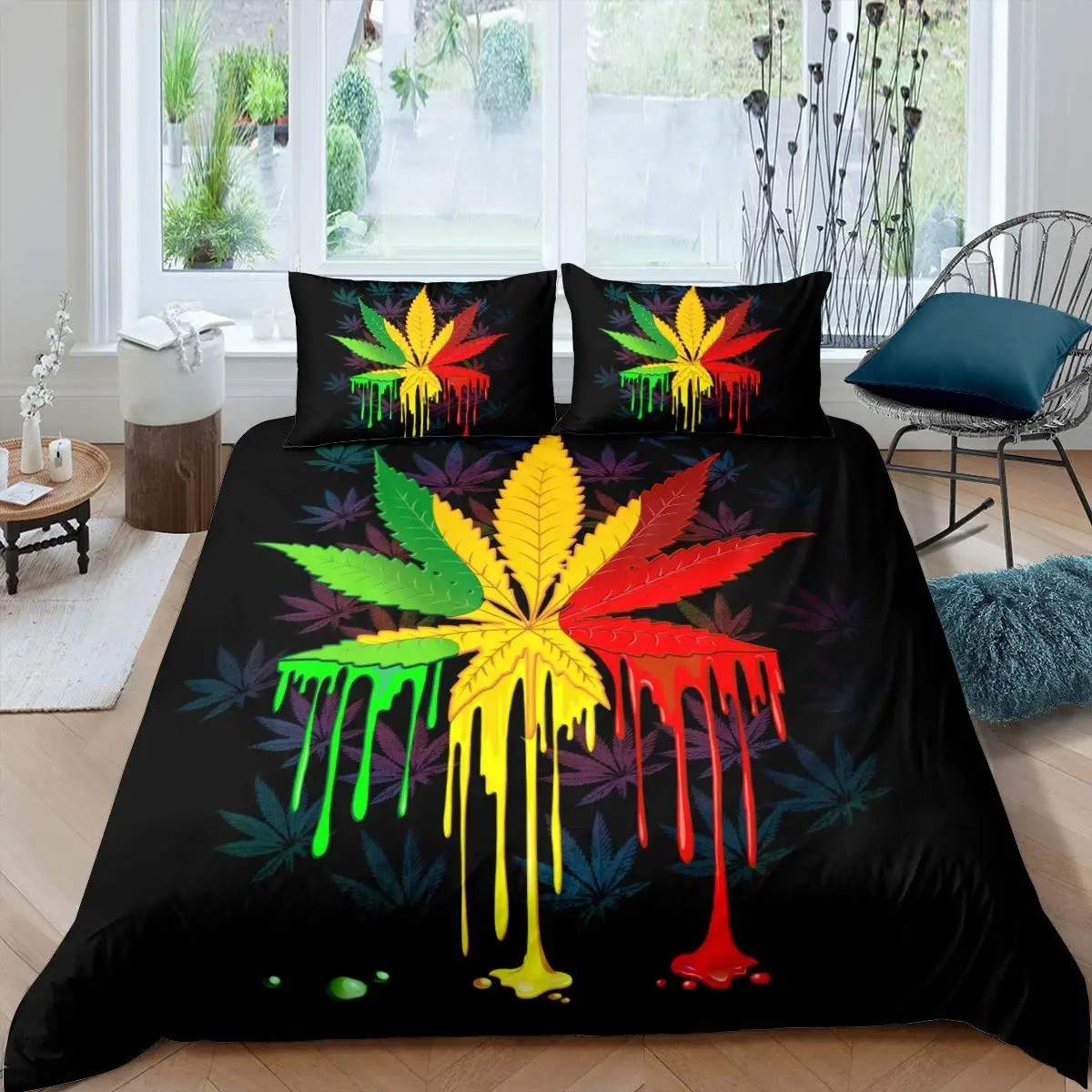 Marihuana-Blatt Überwurfdecke – 127x152 Cm, Aus Polyester-Mikrofaser, Kuschelig, Psychedelisches Design Für Couch & Bett