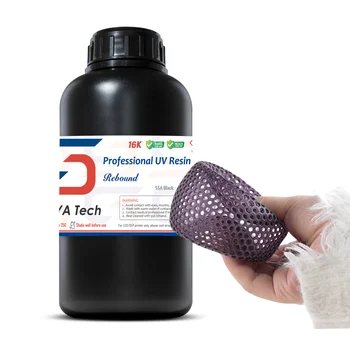 Resina 3D Siraya Tech Rebound 55A Preta: Alta Elasticidade, Flexível e Absorvente de Impacto para Prototipagem Industrial (1kg)