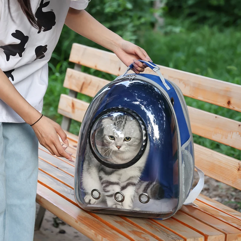 Expandable Cat Carrier Travel Backpack Breathable Space Capsule Pet Backpack Puppy Portable Transparent