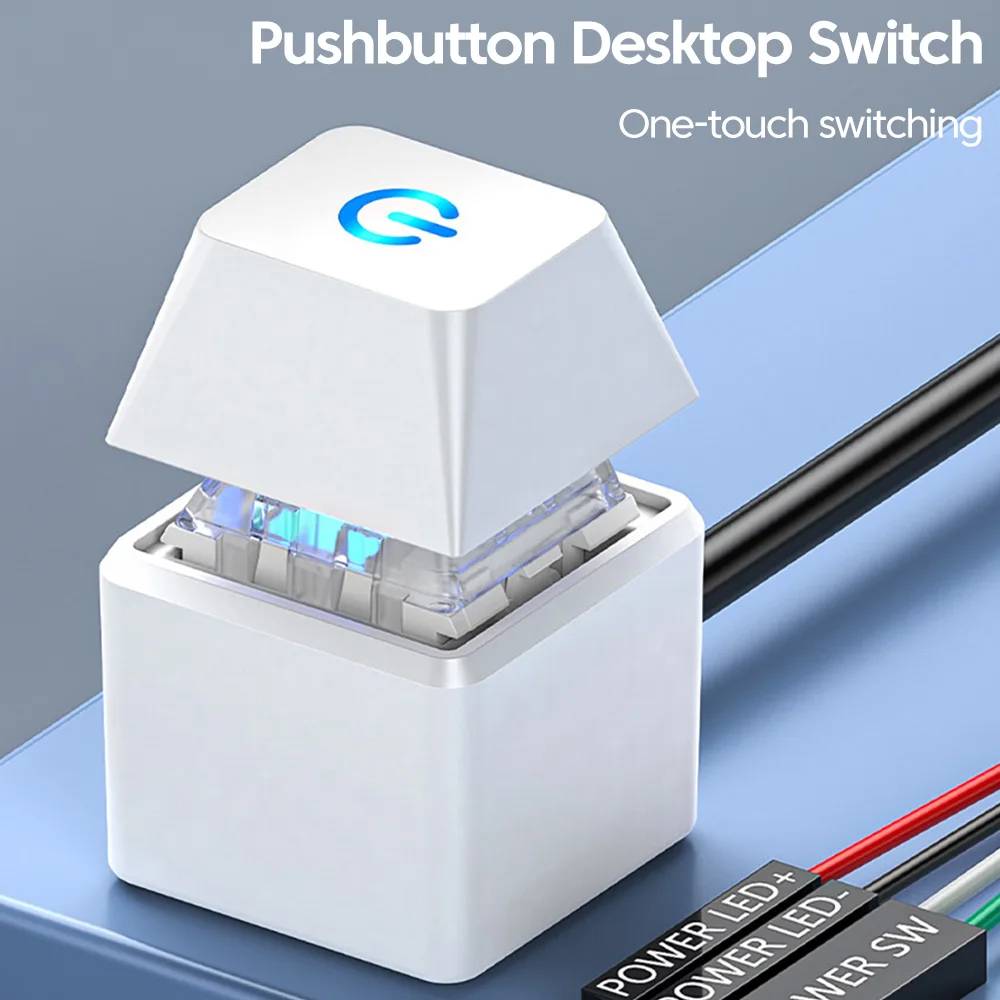1.8M Computer Desktop Switch Button LED Light PC Motherboard External Start Power On/Off Button Extension Cable for Home Office BEST SELLERS