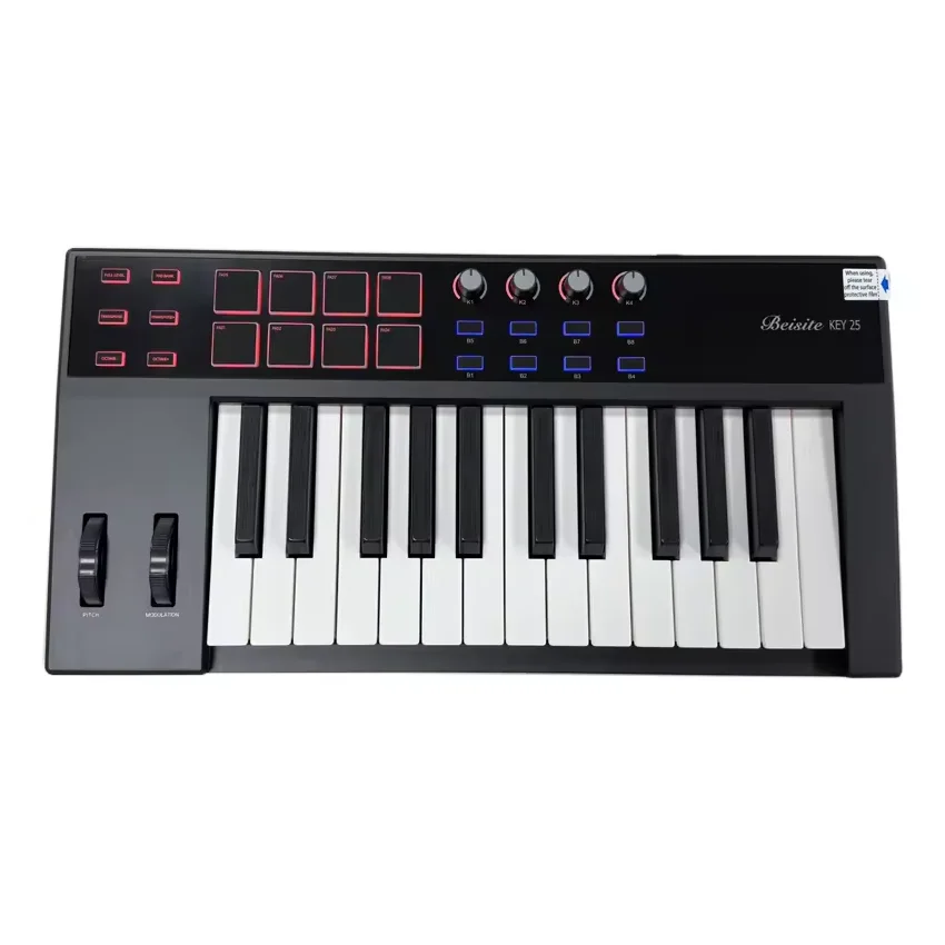Portable USB MIDI Keyboard Controller 25 Keys Drum Pad Beat Maker Digital Piano Organ Music Keyboard China Factory