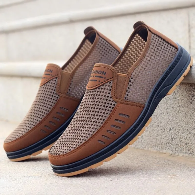 

Summer Men Casual Shoes Mesh Breathable Men Flats Loafers Slip On Men Shoes Business Shoes Comfortable Work Shoes