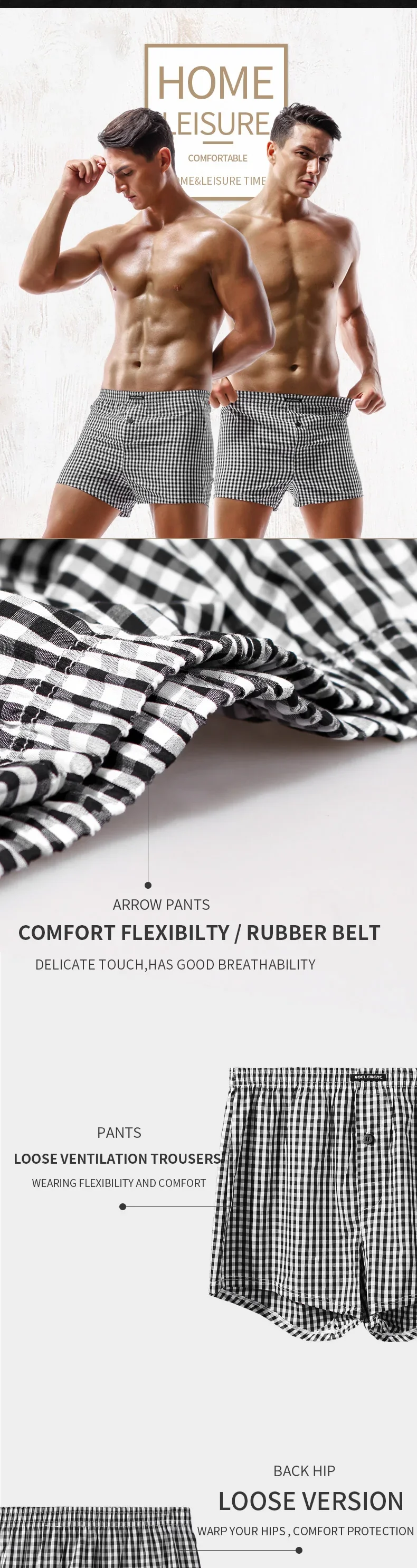 Cotton Boxer Shorts - Men's Loose Cotton Boxers Breathable Pajama Shorts