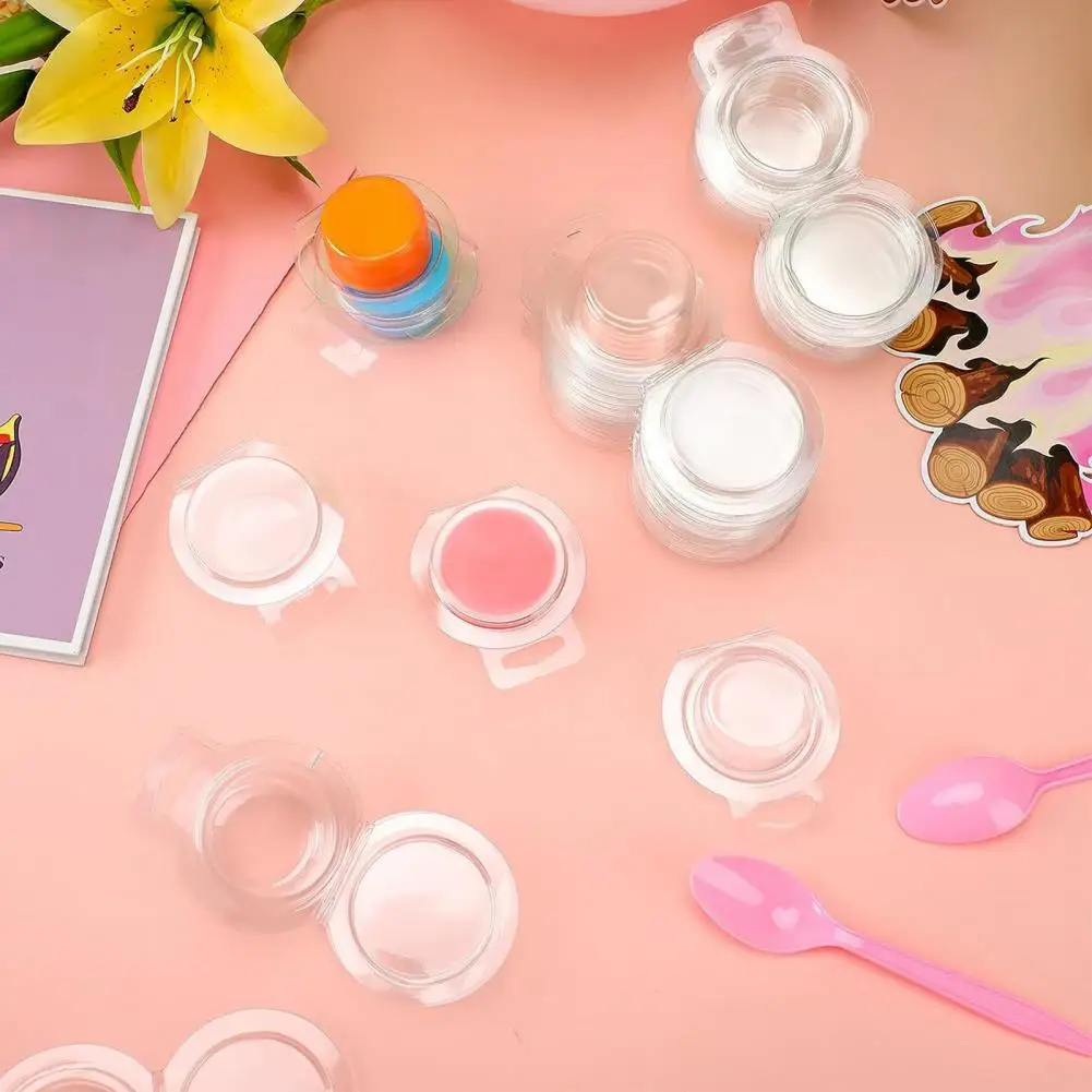 100Pcs Wax Melt Container Mold Clear Square Round Empty Plastic DIY Handmade Scented Candle Soap Making Mould Container