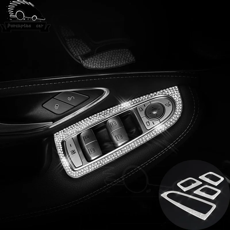 

Кнопка в виде бриллианта, украшение окна лифта, накладка, аксессуары для Mercedes Benz new C-class C200 GLC26, стикер для стайлинга автомобиля