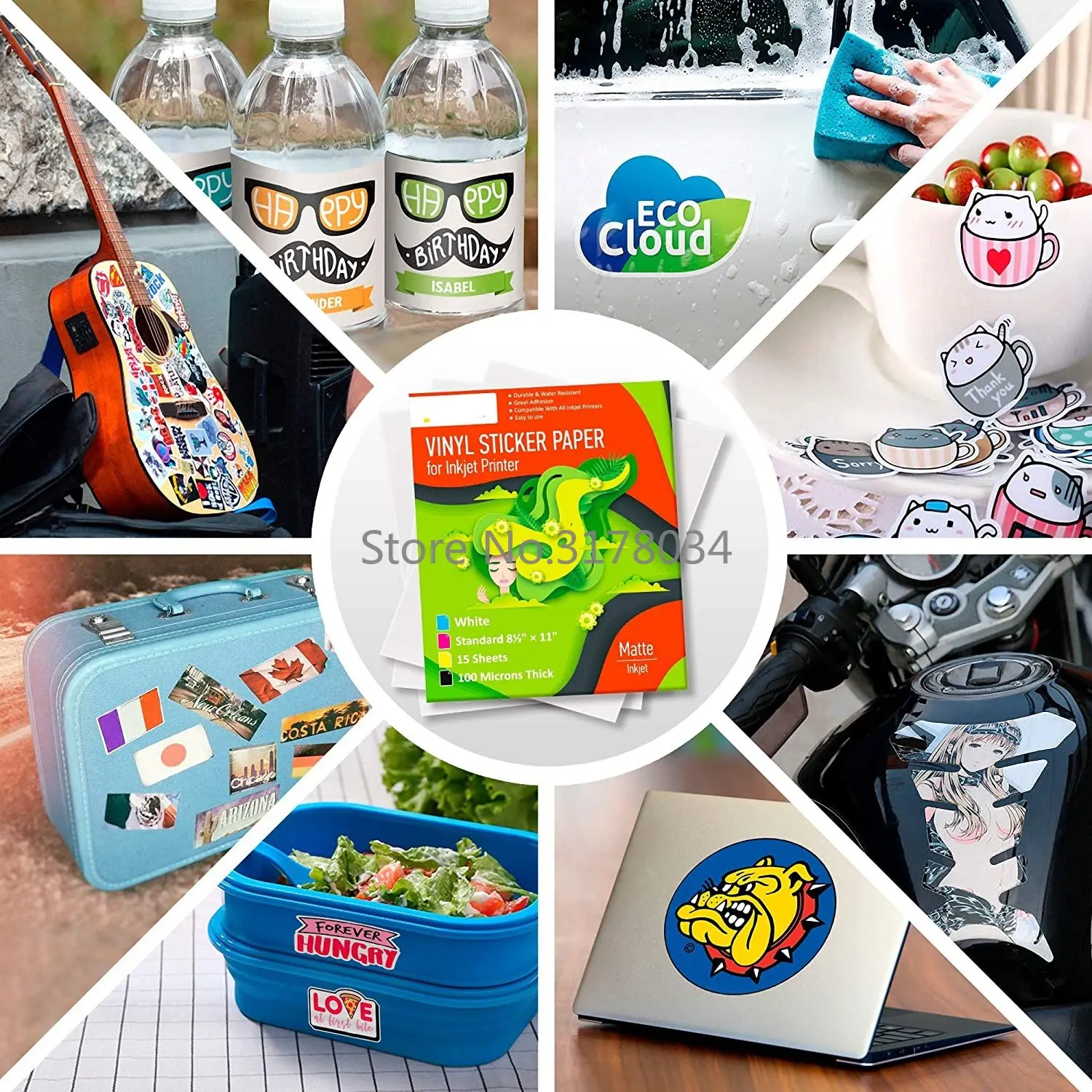 A4 Vinyl Sticker Paper for Inkjet Printer 50 Sheets
