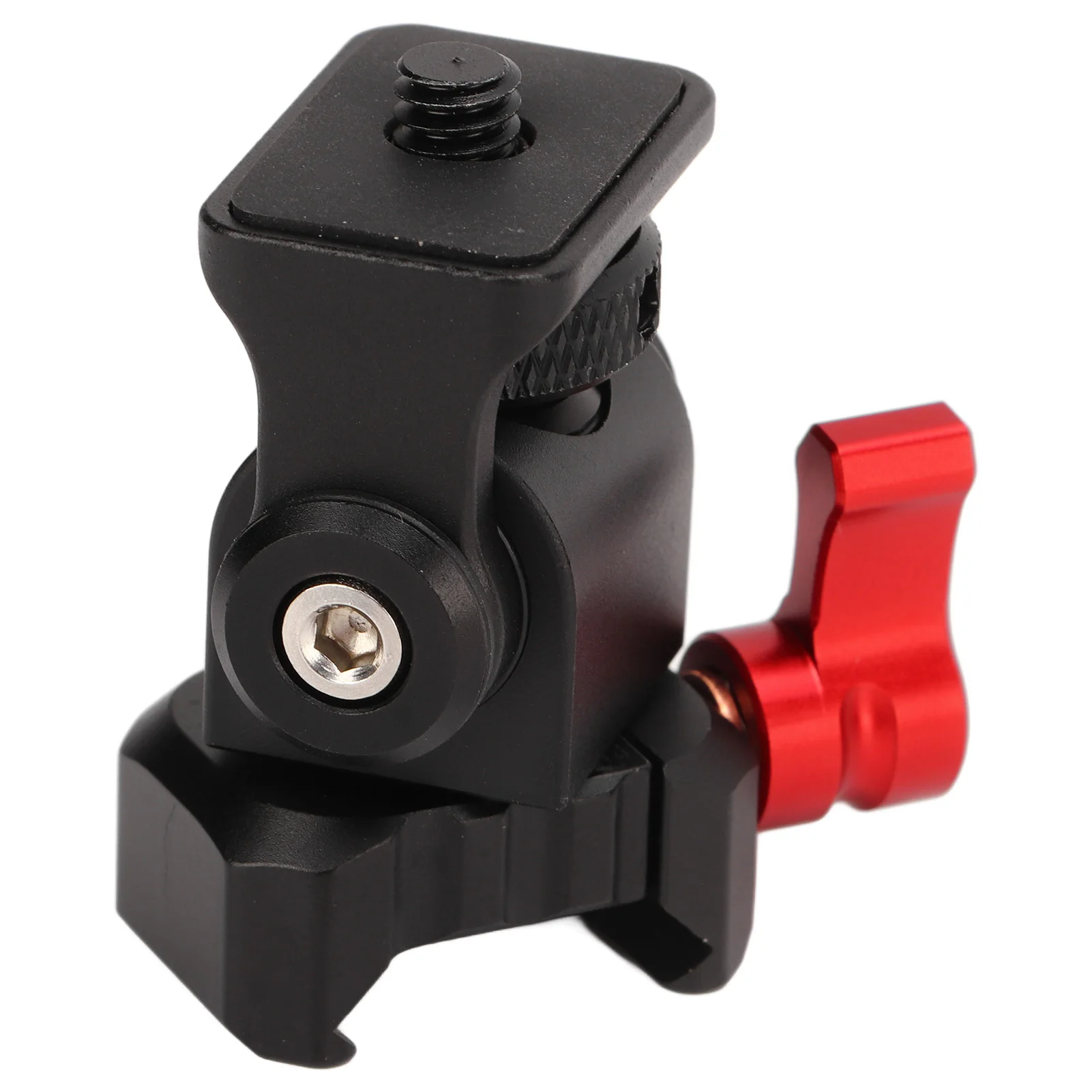 Camera Monitor Mount Stand Aluminum Alloy CNC Machined Field Monitor Mount Bracket 1/4in Thread with Hex Wrench for Photography