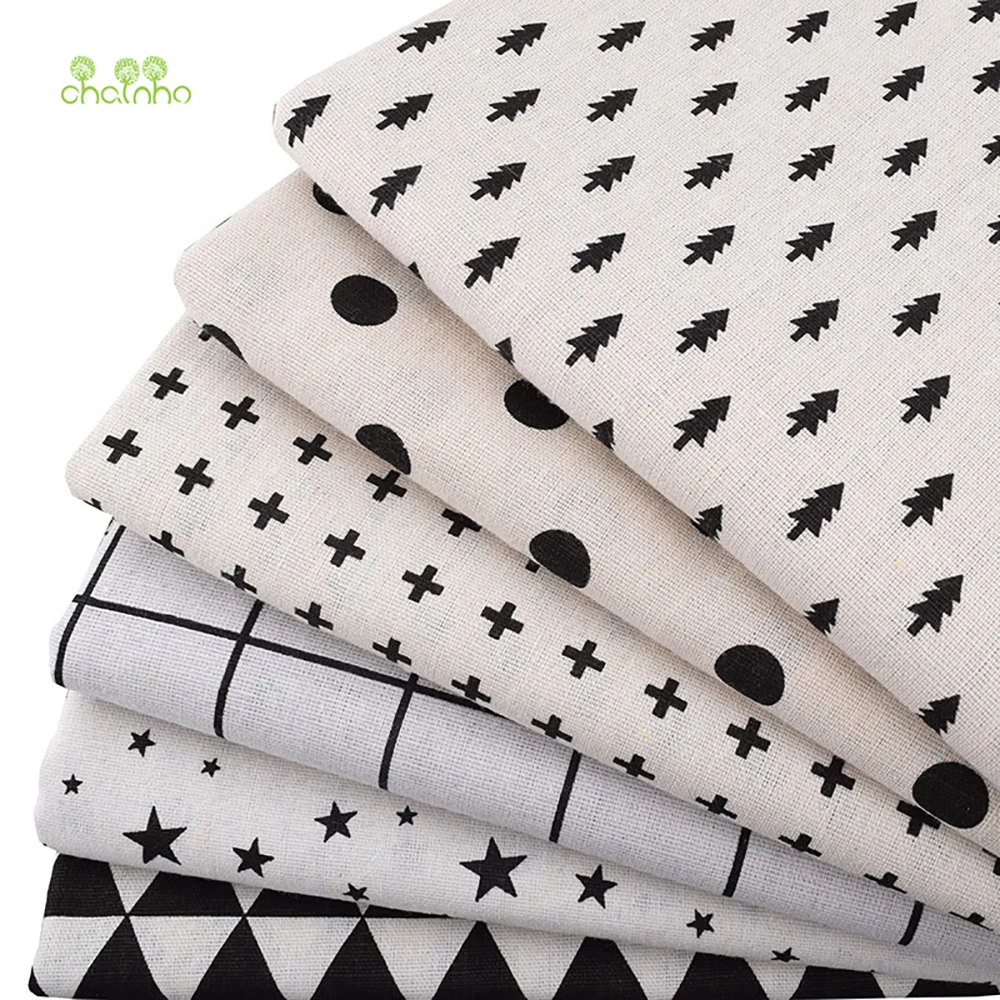 Chainho,Printed Cotton Linen Fabric,DIY Sewing & Quilting Material,For Sofa,Table Cloth,Curtain,Bag,Cushion,Furniture Cover CL20