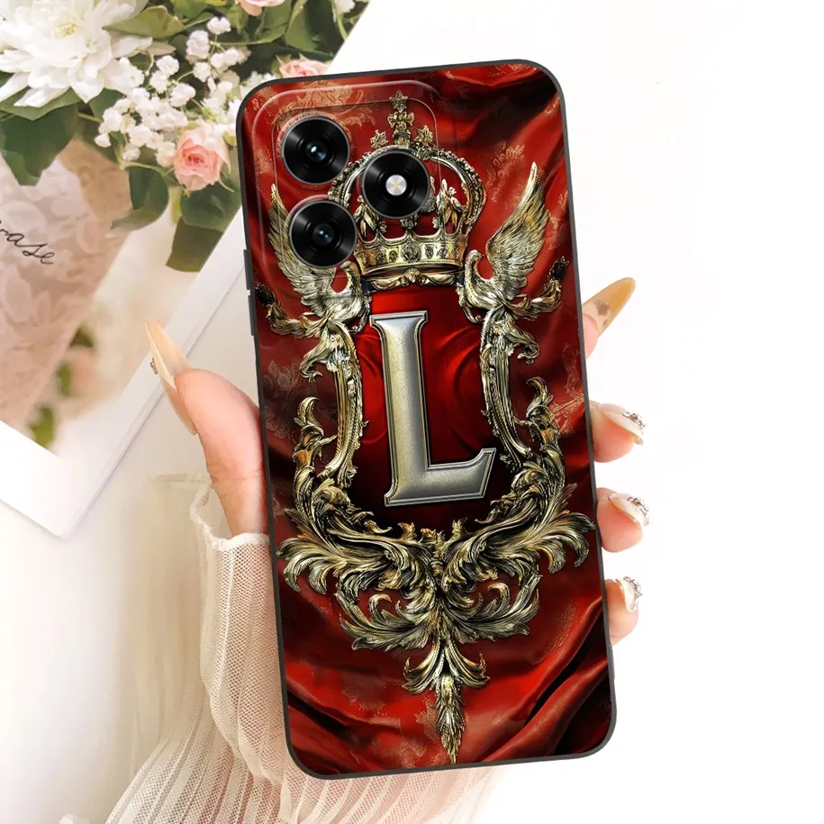 Retro Crown Letters Soft Silicone Lens Protective Phone Case Cover