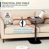 Adjustable height table - with wooden tabletop, portable sofa side table, suitable for coffee, office, and indoor/outdoor use 4