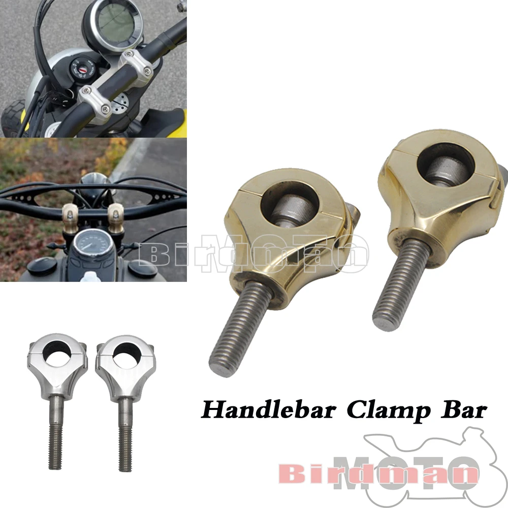 

For Harley Chopper Bobber Cafe Racer Honda Brass / Polish 1.5" Old School Handlebar Clamp Bar Heavy Duty 1" 25mm Handlebar Riser