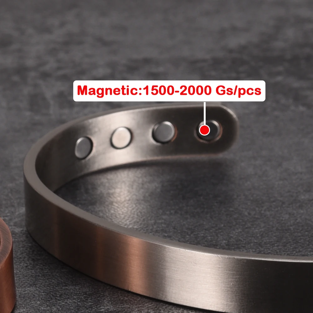 Vinterly Pure Copper Bracelets Men Magnetic 10mm Adjustable Health Energy High Magnets Cuff Bangle Resizable Jewelry Male Metal 4