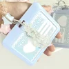 Women's Cute Card Cover Holder Flash Pink Blue Love Gradient Cool Card Star Pendant Keychain Bus Student ID Card Holder Case 5