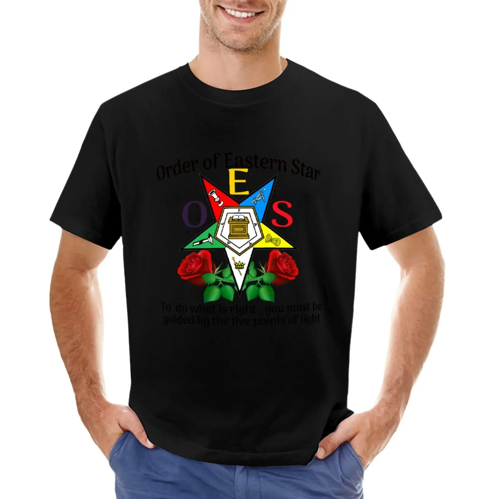 

OES Order Of The Eastern Star Logo Sistars Freemason T-Shirt Anime t-shirt vintage clothes summer top Men's cotton t-shirt