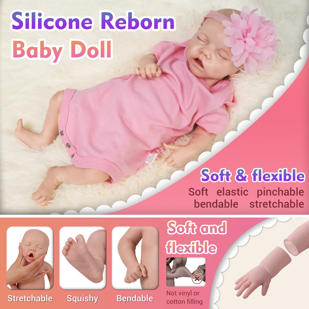 Soft Silicone Full Body Silicone Waterproof Baby Reborn Dolls Bebe