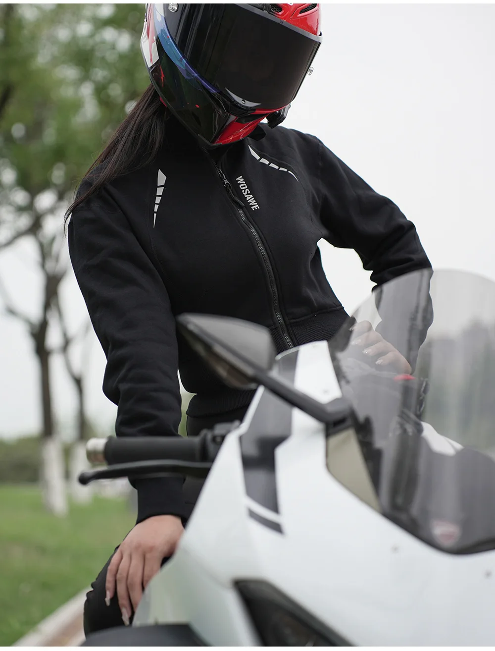 سترة دراجات نارية شتوية للنساء من WOSAWE مع وسائد حماية معتمدة من CE، ملابس ركوب الدراجات النارية غير الرسمية