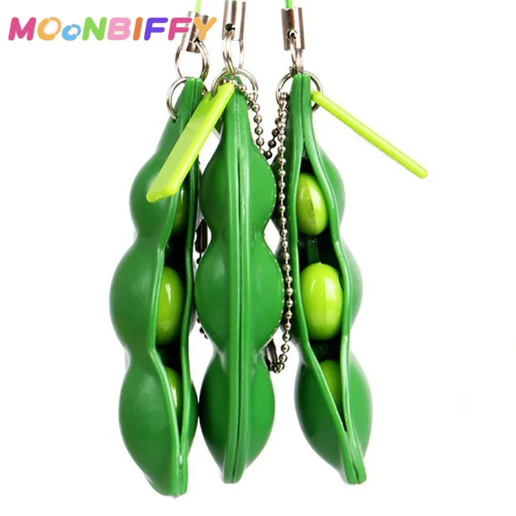 

1Pcs Decompression Antistress Toys Squeeze Peas Beans Keychain Relief for Adult Kids Rubber Stress Reliever Toy Sensory Toys