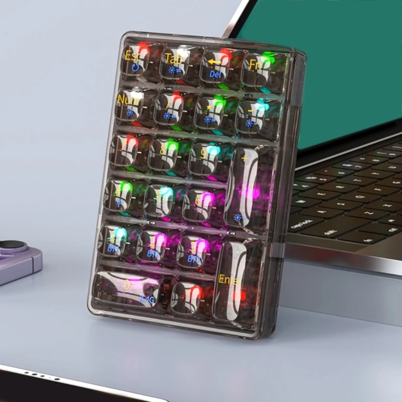 

Цифровая клавиатура Клавиатура BT5.0/2,4 ГГц/TypeC Wire Горячая замена RGB Световые эффекты Беспроводная цифровая клавиатура