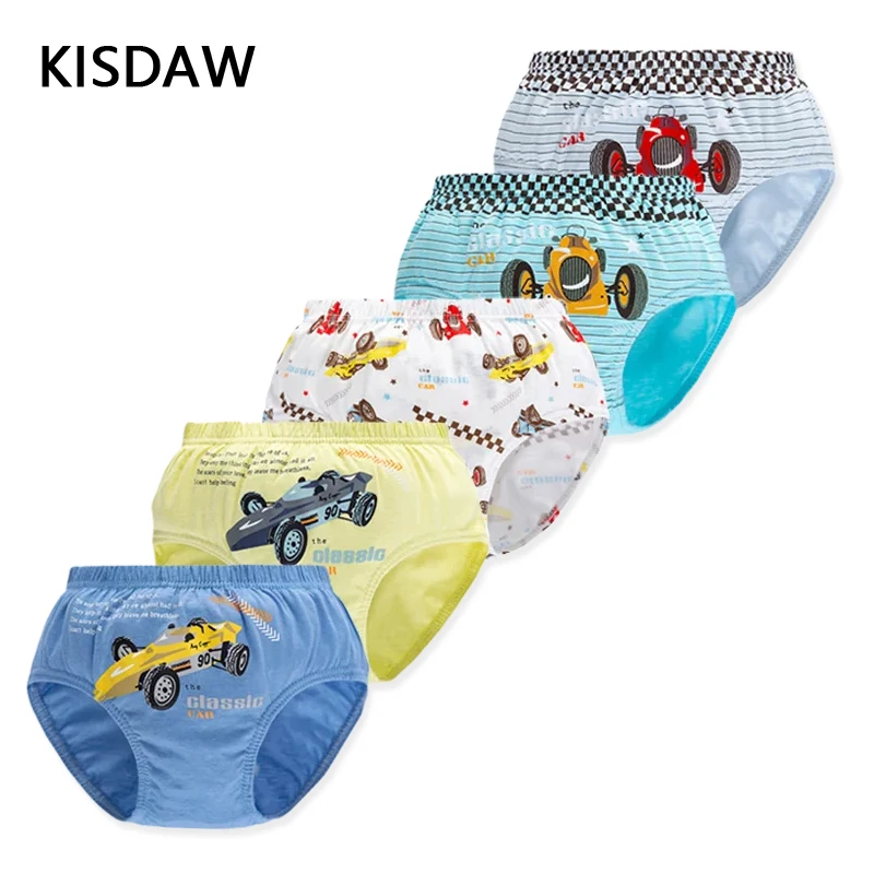 Boys Underwear 5 PC/Lot Racing Car Pattern Triangle Underpants Cotton Children Panties Breathable Non-Fluorescent boys underwear