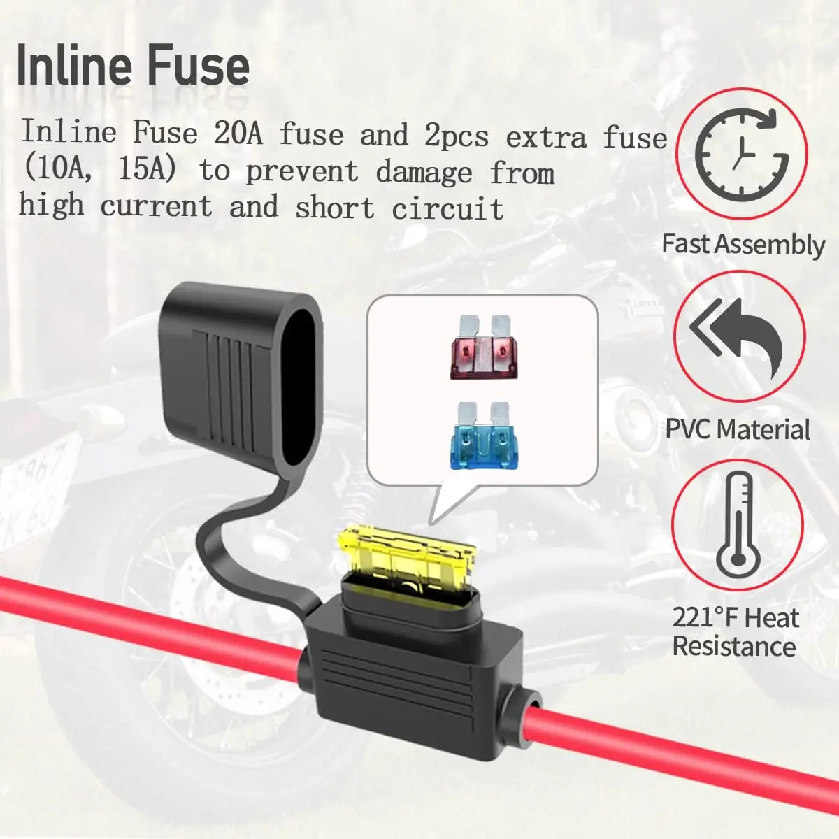 14 AWG 2피트 SAE 분배기 연장 케이블 1-4 SAE 어댑터 (태양광 패널, 자동차, 오토바이, RV용 극성 반전 어댑터 포함)