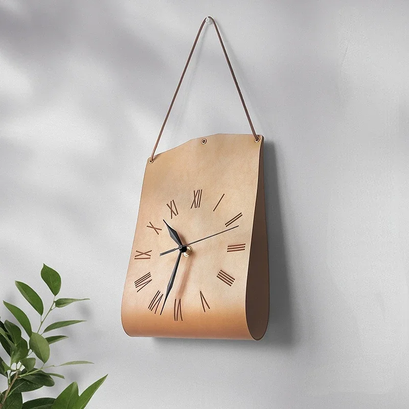 

Bag shaped creative wall clock modern art clock retro leather bedroom silent decorative clock wall clocks