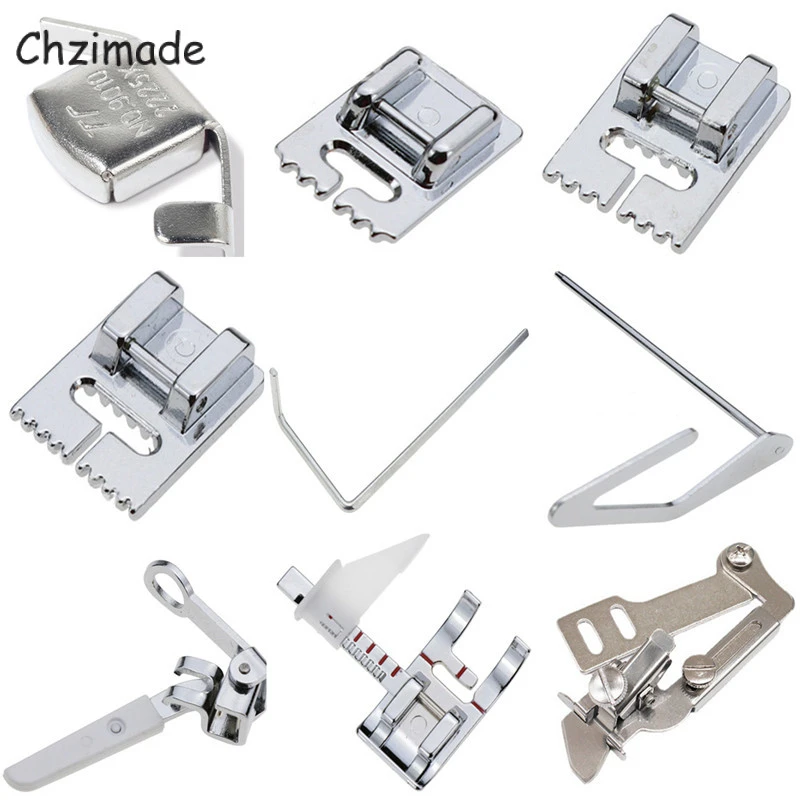 Chzimade Sewing Machine Ruler Regular Presser Foot Magnet Seam Guide Presser Foot Fine Tucker Gauge Diy Sewing Machine Tools