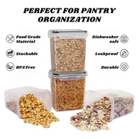 2Liter Airtight Cereal Storage Container Moistureproof Insect Proof Rice Bucket Food Storage Box Plastic Transparent Sealed Tank 2