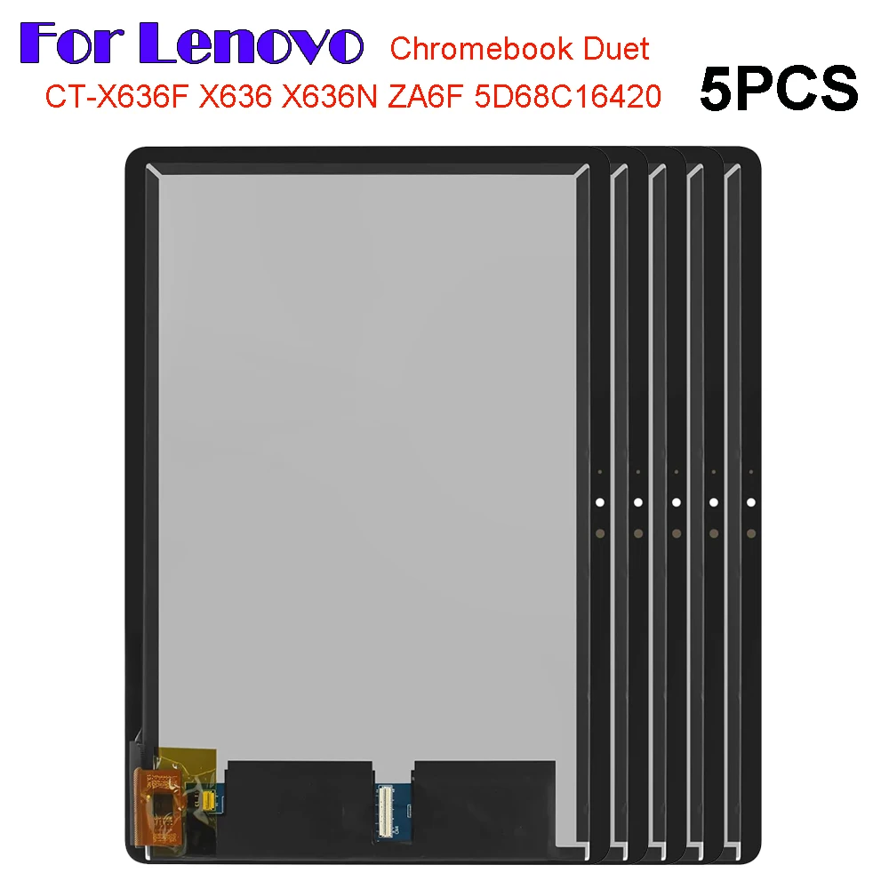 5 Pz Per Lenovo Chromebook Duet 10.1 "Ct-X636 Ctx636 Ct-X636F Ct-X636N Za6F Display Lcd Touch Screen Digitizer Glass Assembly
