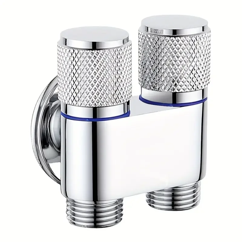 Dual Control Valve with Bidet Sprayer - Heavy-Duty 304 Stainless Steel Construction, 1-in-2-Out Dual Control System
