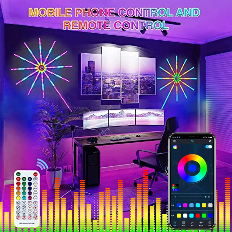 RGB Smart LED-Licht Streifen 200 Modi DIY Feuerwerk Bluetooth Musik Sound  Sync APP Control Weihnachten Weihnachten Home Party Hochzeit decor -  AliExpress
