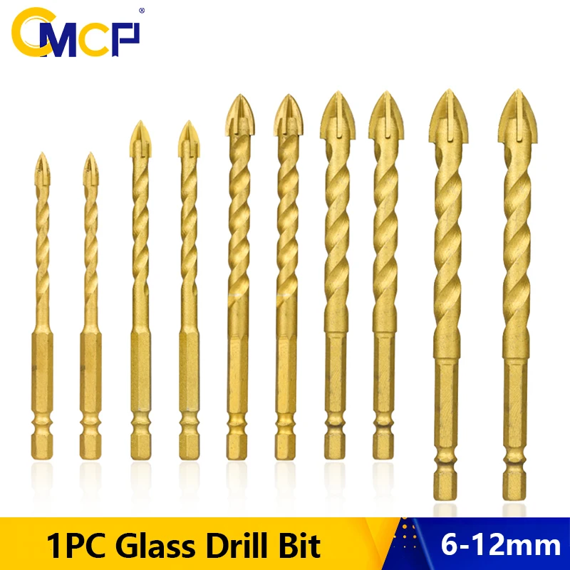 CMCP 6-12mm Cross Hex Tile Drill Bit for Glass Ceramic Concrete Hole Opener Brick Alloy Triangle Bit Drilling Tool Hole Cutter