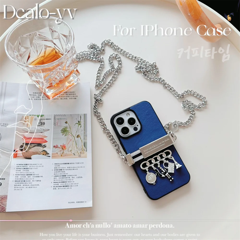 

Cool Fashion Case for Iphone 14 Pro Max 13pro 12Pro 11 Xsmax Xr Metal Cross Street Trend Blue Design Tidal Current Element Shell