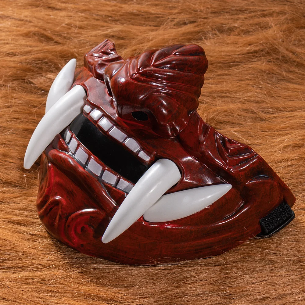 Masque Demi-visage Démon Prajna Japonais - Résine, Taille Unique, Pour Cosplay, Halloween, Fêtes Déguisées - 9